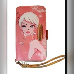 Nicole Lee Fashion Print Wristlet Wallet with  Strap